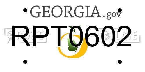 RPT0602 Georgia License Plate