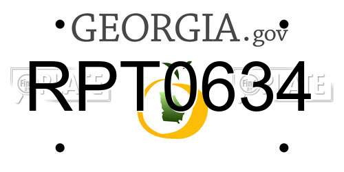 RPT0634 Georgia License Plate