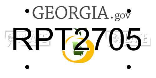 RPT2705 Georgia License Plate