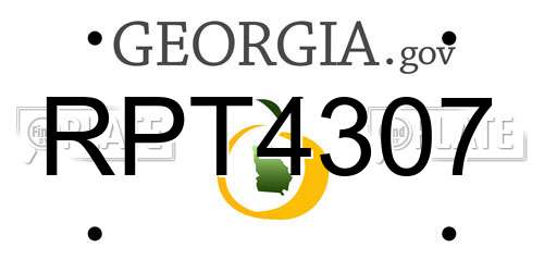 RPT4307 Georgia License Plate