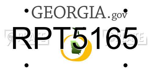 RPT5165 Georgia License Plate