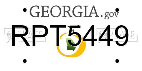 RPT5449 Georgia License Plate