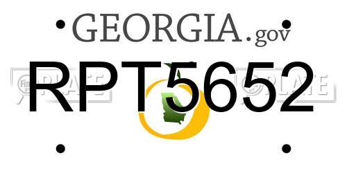 RPT5652 Georgia License Plate