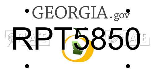 RPT5850 Georgia License Plate