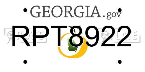 RPT8922 Georgia License Plate