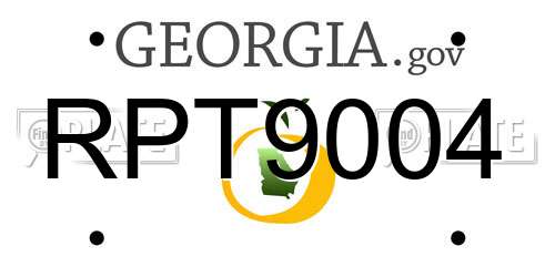 RPT9004 Georgia License Plate