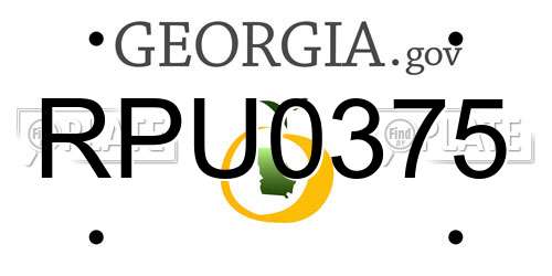 RPU0375 Georgia License Plate