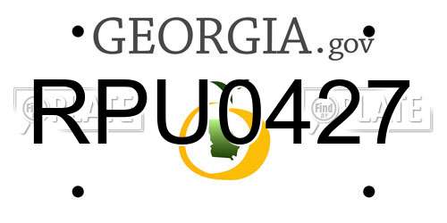 RPU0427 Georgia License Plate