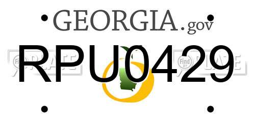 RPU0429 Georgia License Plate