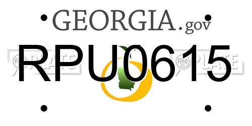 RPU0615 Georgia License Plate