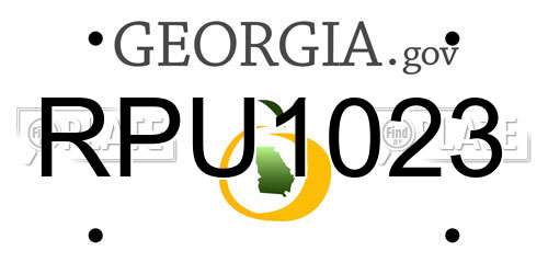 RPU1023 Georgia License Plate