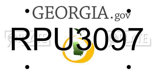 RPU3097 Georgia License Plate