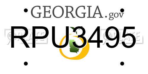 RPU3495 Georgia License Plate