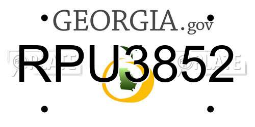 RPU3852 Georgia License Plate