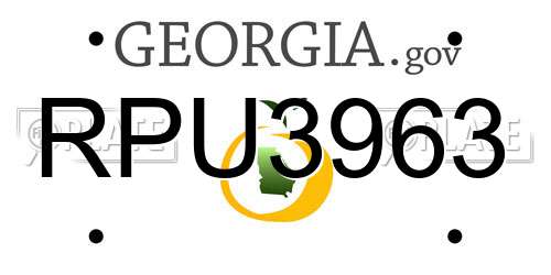 RPU3963 Georgia License Plate
