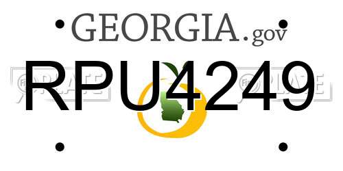 RPU4249 Georgia License Plate