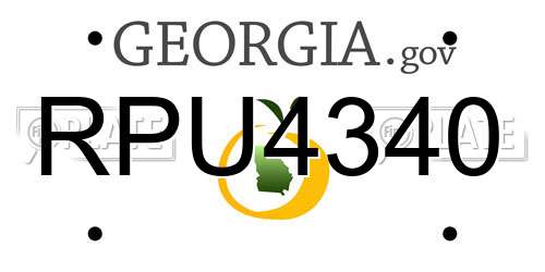 RPU4340 Georgia License Plate