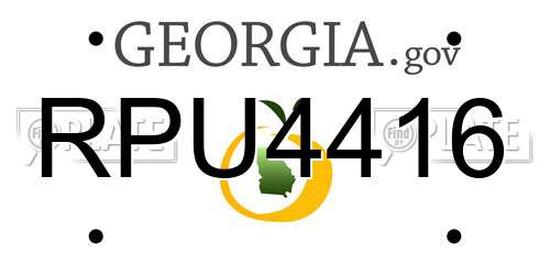RPU4416 Georgia License Plate