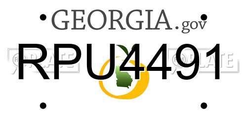 RPU4491 Georgia License Plate