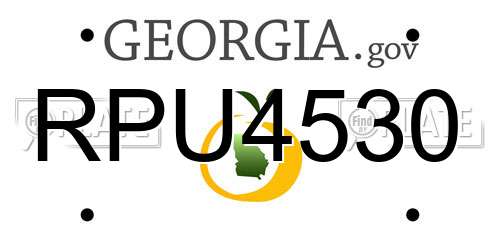 RPU4530 Georgia License Plate