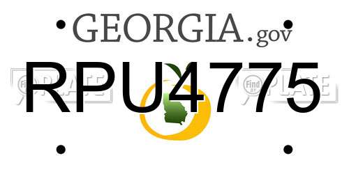 RPU4775 Georgia License Plate