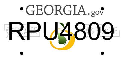 RPU4809 Georgia License Plate