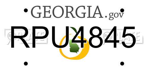RPU4845 Georgia License Plate