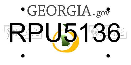 RPU5136 Georgia License Plate