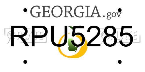 RPU5285 Georgia License Plate