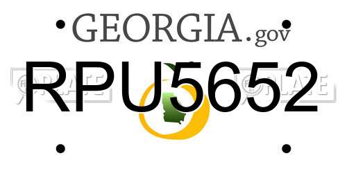 RPU5652 Georgia License Plate