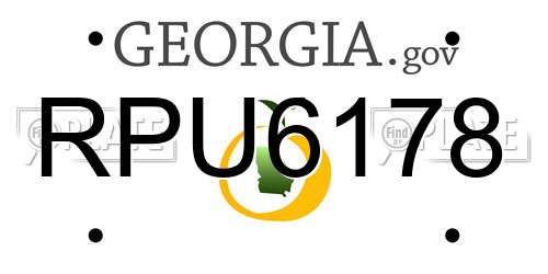 RPU6178 Georgia License Plate