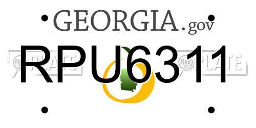 RPU6311 Georgia License Plate