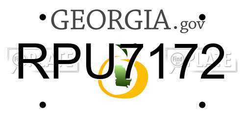 RPU7172 Georgia License Plate