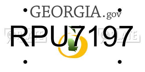 RPU7197 Georgia License Plate