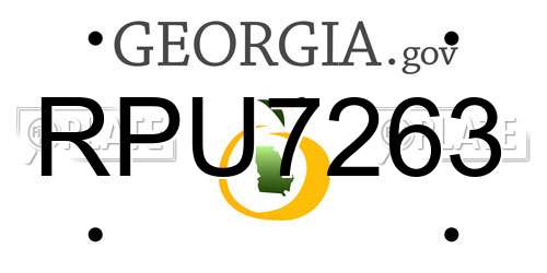 RPU7263 Georgia License Plate