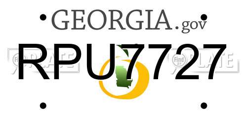 RPU7727 Georgia License Plate