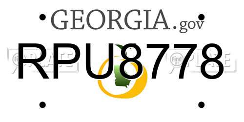 RPU8778 Georgia License Plate