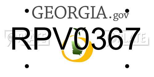 RPV0367 Georgia License Plate