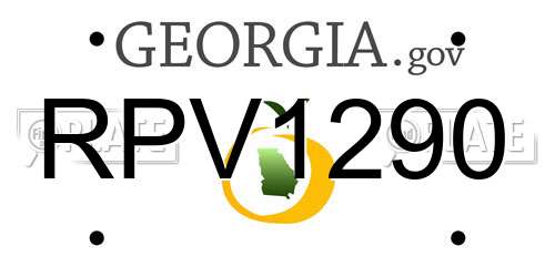 RPV1290 Georgia License Plate