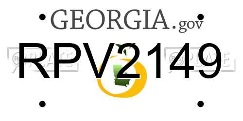 RPV2149 Georgia License Plate