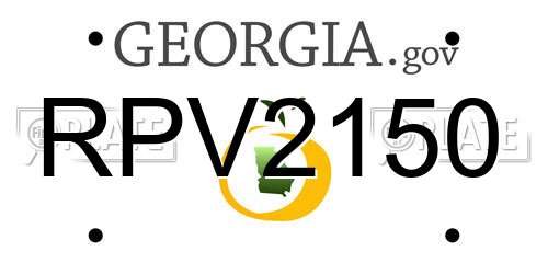 RPV2150 Georgia License Plate