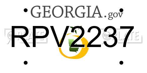 RPV2237 Georgia License Plate