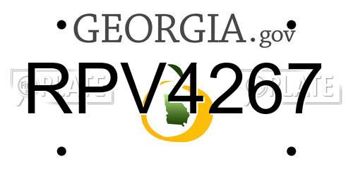 RPV4267 Georgia License Plate