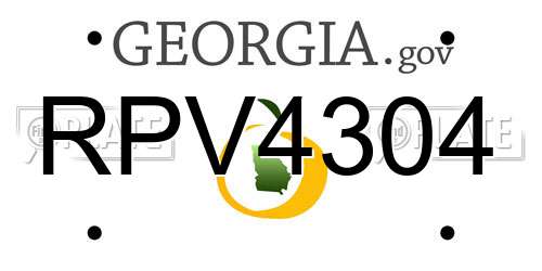 RPV4304 Georgia License Plate