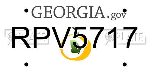 RPV5717 Georgia License Plate
