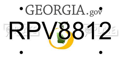 RPV8812 Georgia License Plate