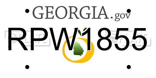 RPW1855 Georgia License Plate
