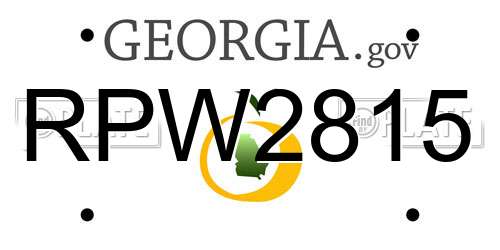 RPW2815 Georgia License Plate