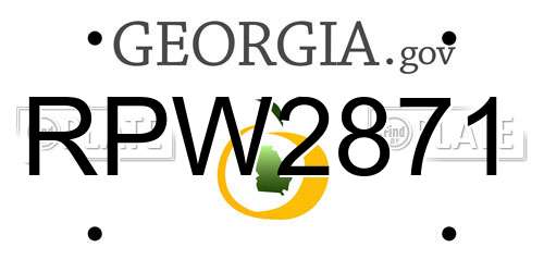RPW2871 Georgia License Plate