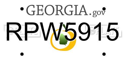 RPW5915 Georgia License Plate